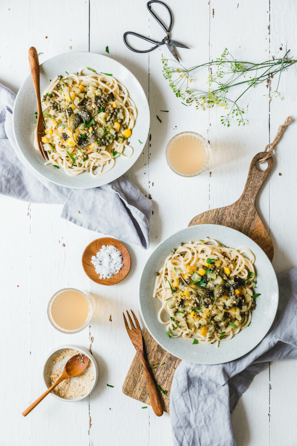 Spaghetti mit cremigem Zucchini-Ragout
