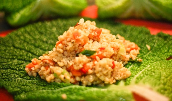 Orientalische Wirsing-Rouladen - Befüllen