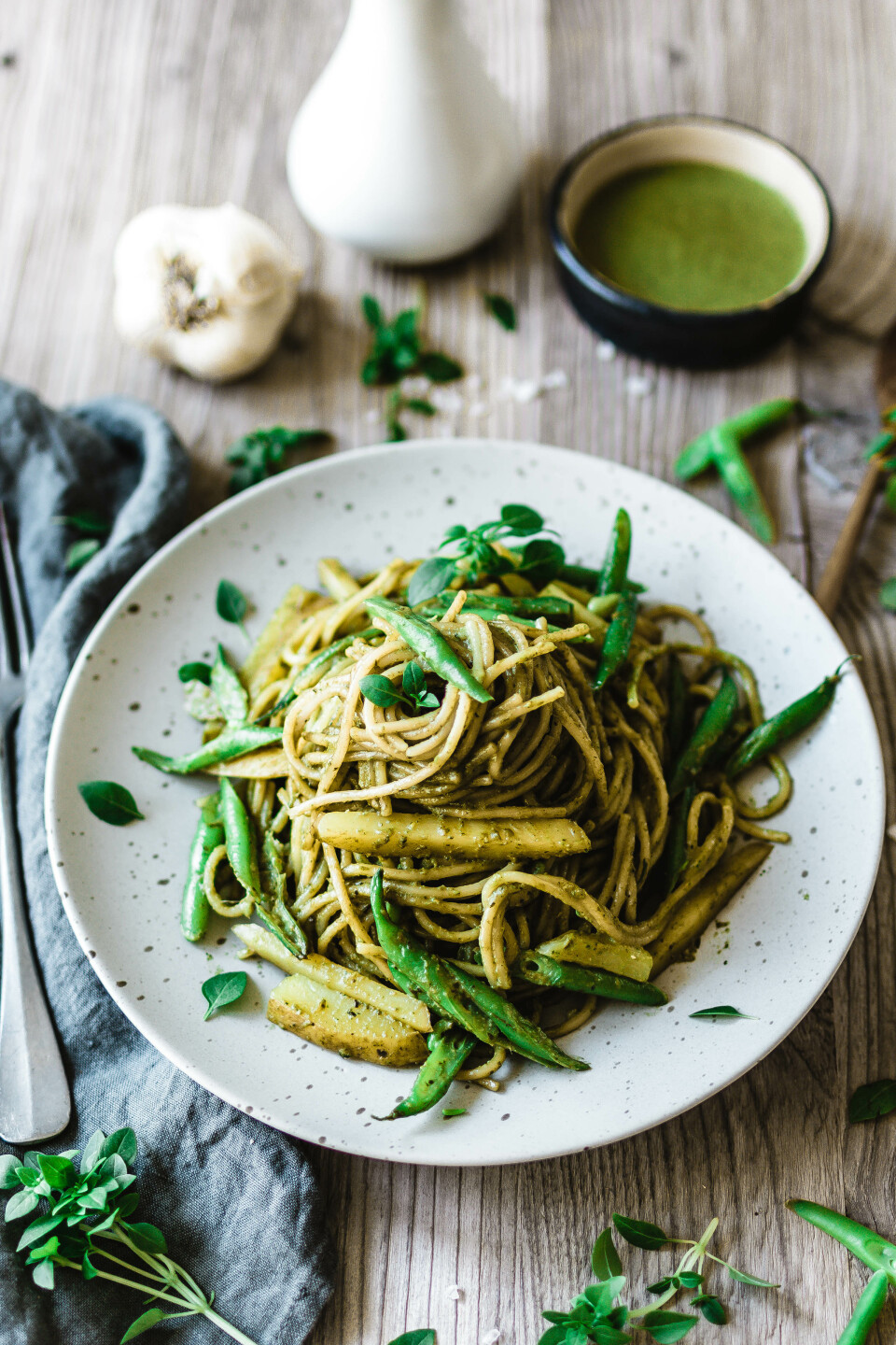 Spaghetti Liguria mit selbstgemachtem Pesto