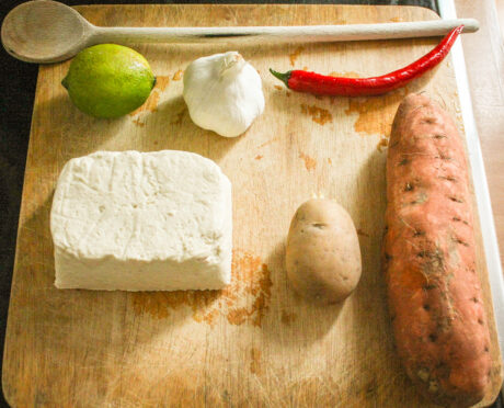 Glasierter Chili-Tofu mit Süßkartoffeln - Zutaten