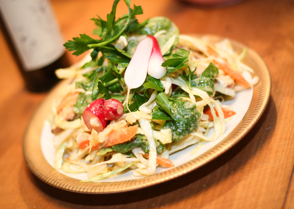 Spitzkohlsalat mit grünem Currydressing