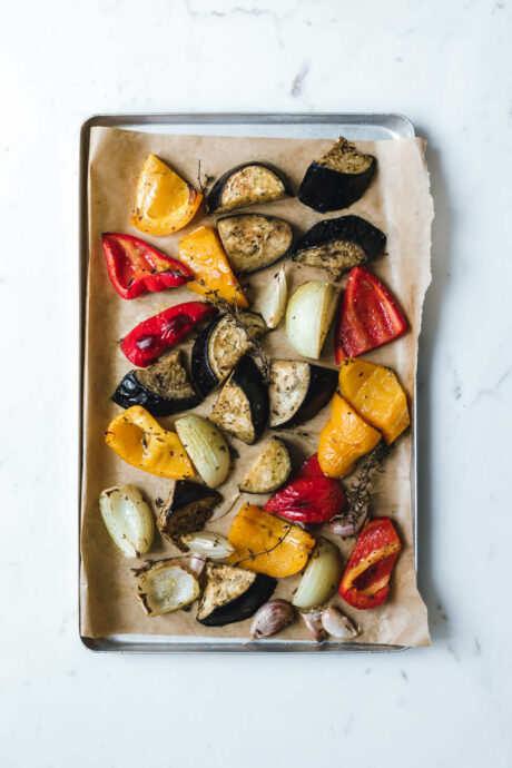 Conchiglie mit geröstetem Gemüse