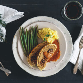 Weihnachtsmenü Hauptspeise Seitanbraten
