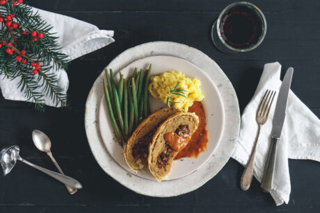 Weihnachtsmenü Hauptspeise Seitanbraten