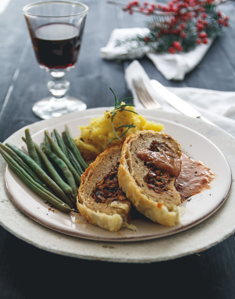 Weihnachtsmenü Hauptspeise Seitanbraten