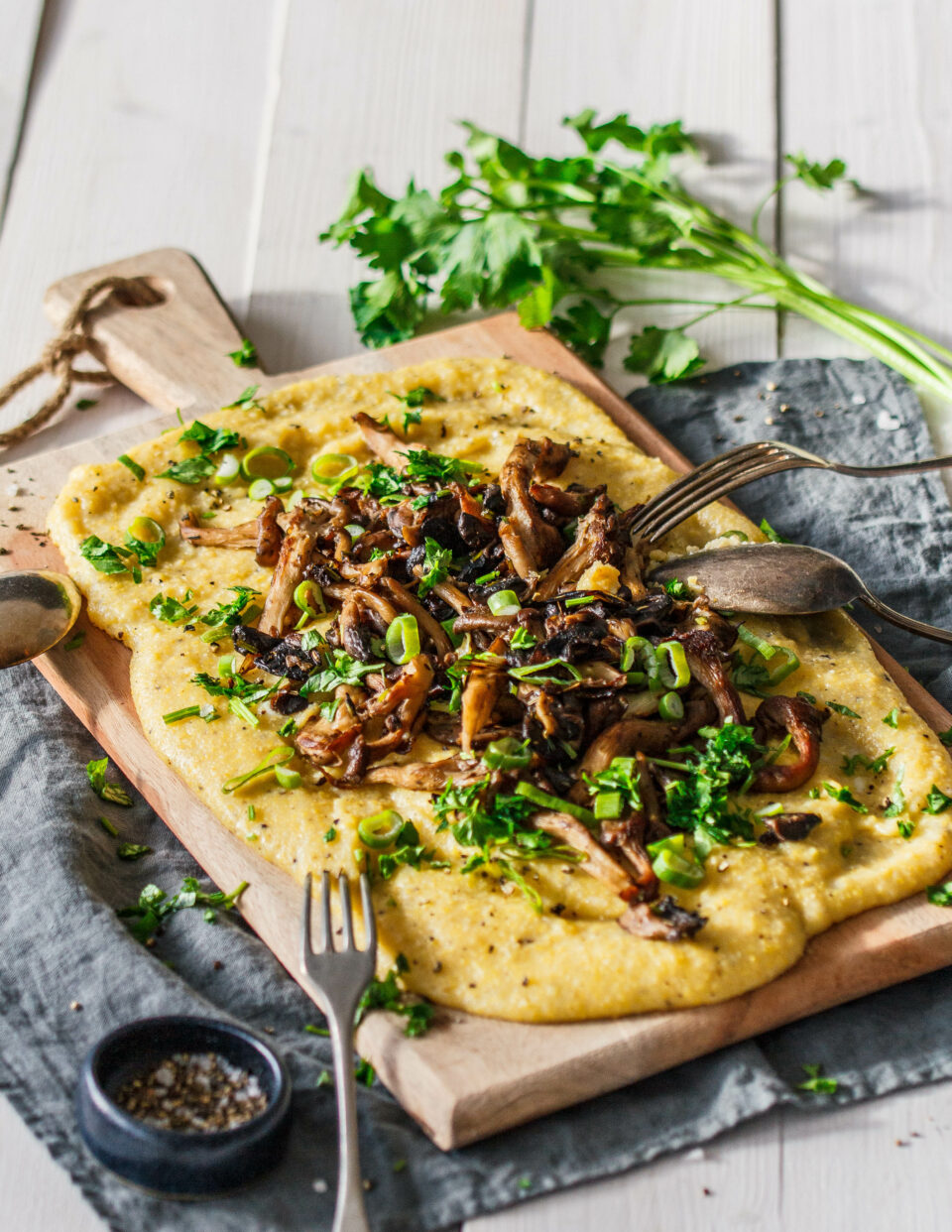 Cremige Polenta mit Austernpilzen