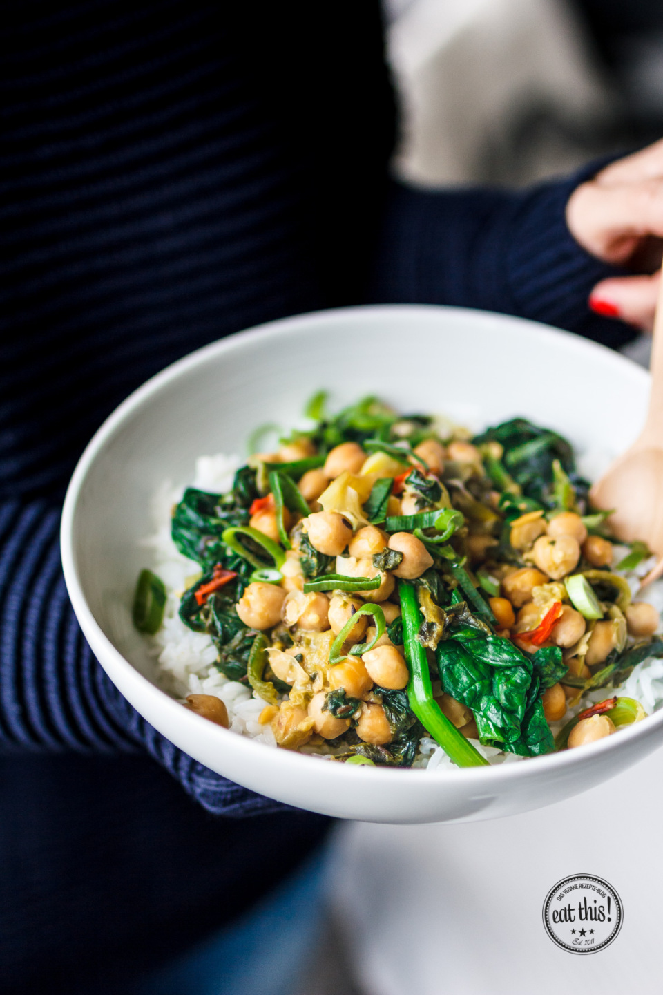 Spinat-Kichererbsen-Curry mit Kapern