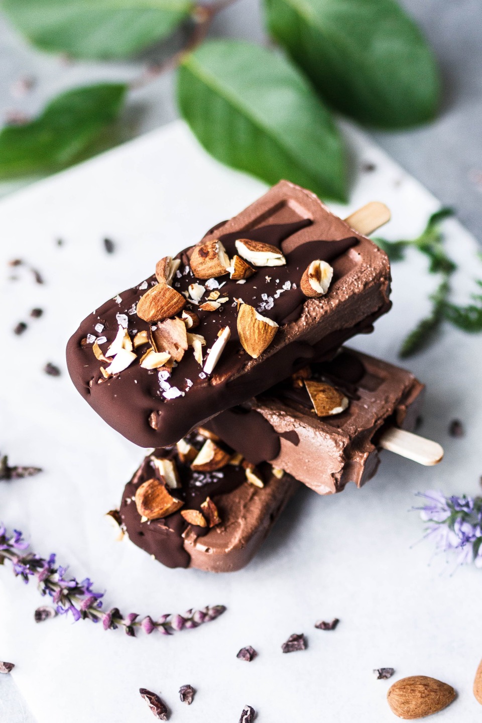 Vegane Double-Nut Schoko-Popsicles