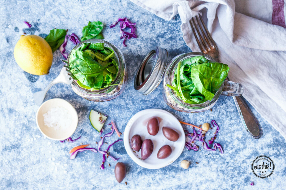 Griechischer Mason Jar Salat-10