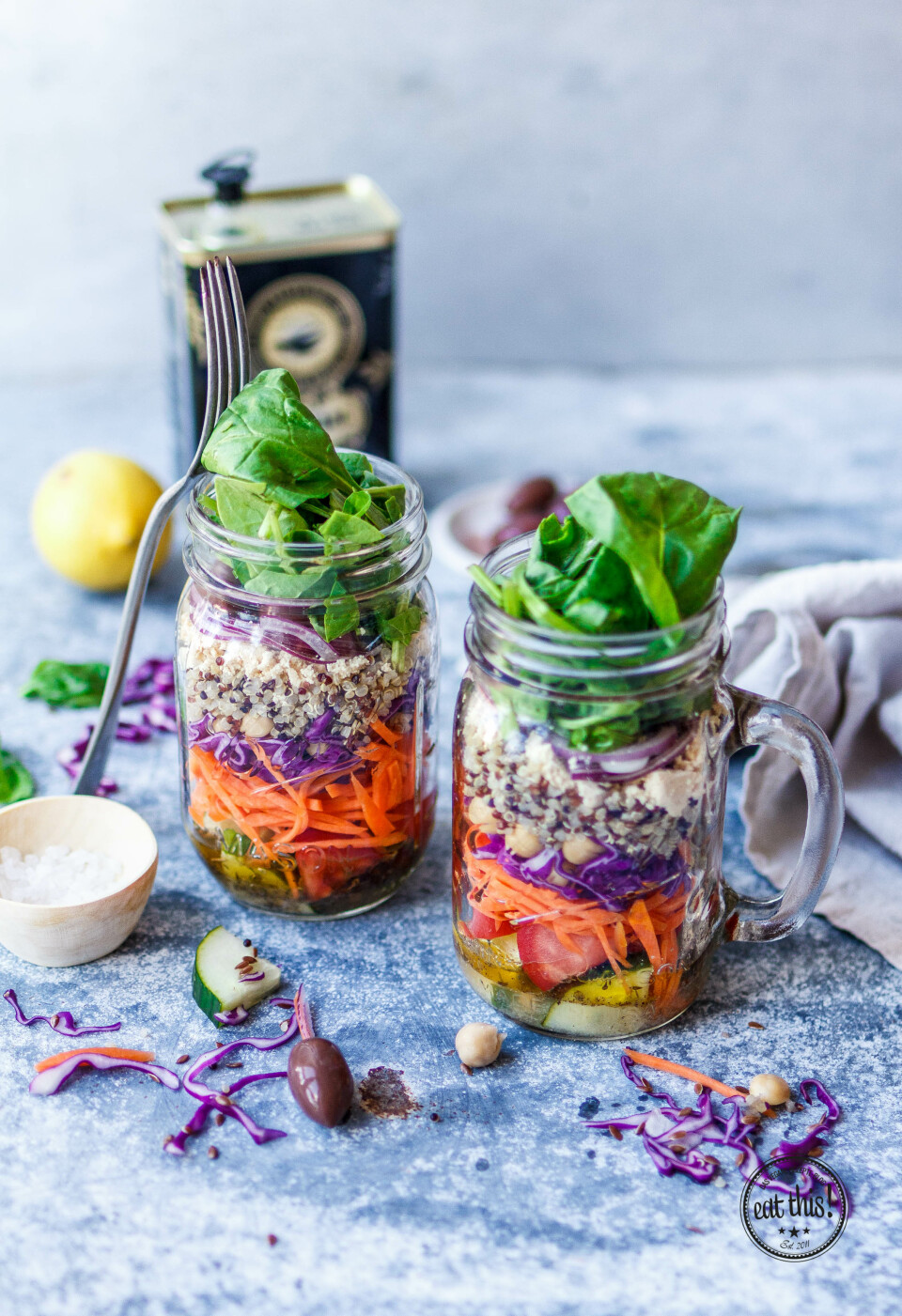 Griechischer Mason Jar Salat-2