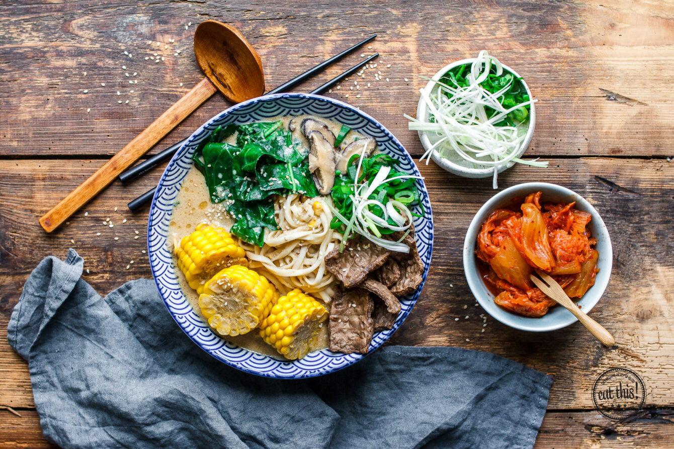 Miso-Ramen mit Mais