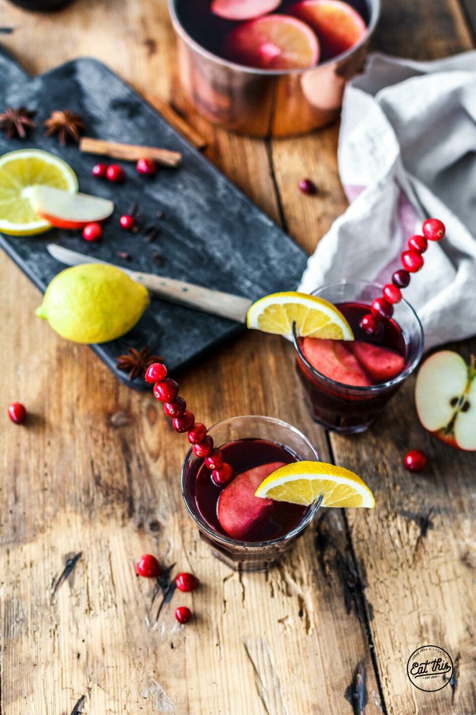 Heißer Früchtepunsch mit Cranberry & Aronia