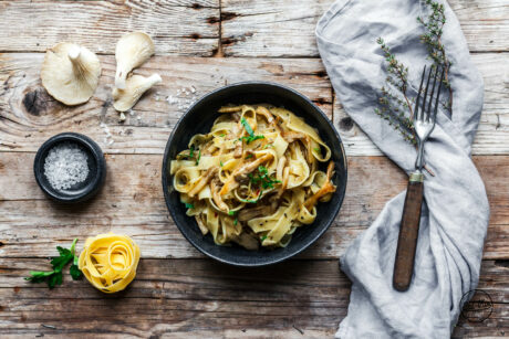 Fettuccine mit Austernpilzen & Thymian