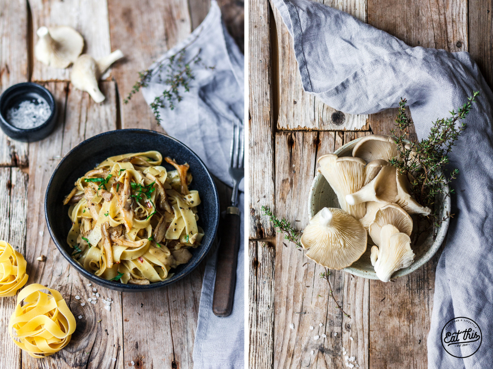 Fettuccine mit Austernpilzen & Thymian