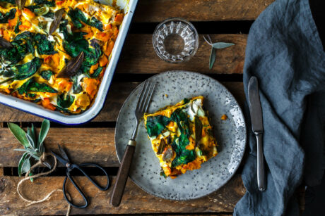 Saftige Kürbislasagne mit Spinat & Salbei