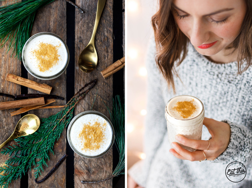 Veganer Eggnog mit Vanille & Zimt 