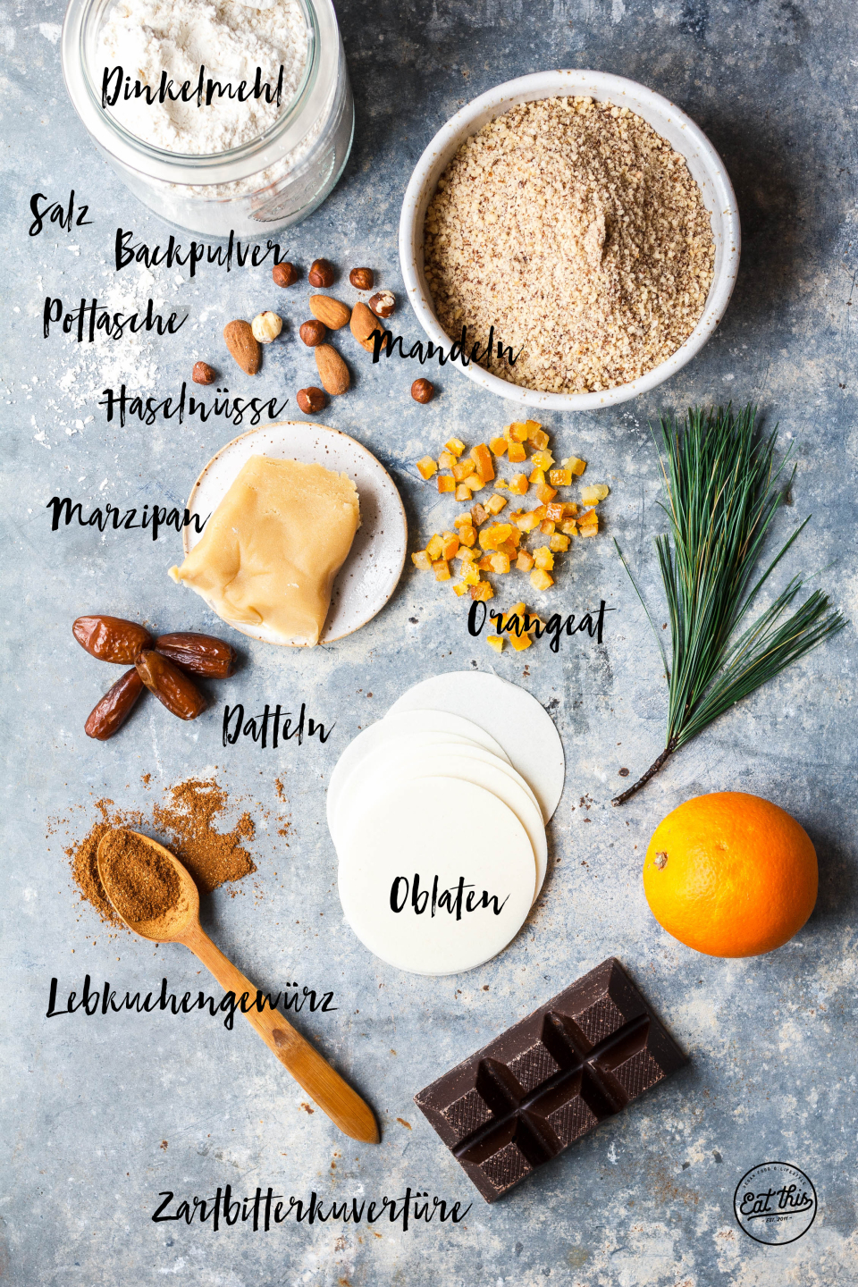 Zutaten für vegane Elisenlebkuchen