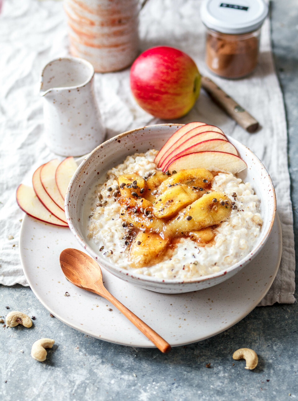 Porridge mit braunem Reis & karamellisierten Zimtbananen