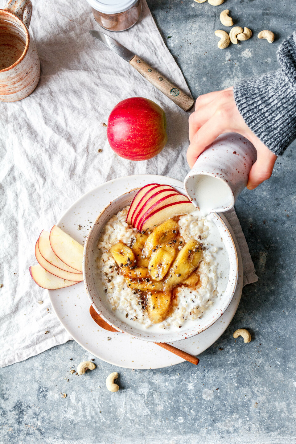 Porridge mit braunem Reis & karamellisierten Zimtbananen