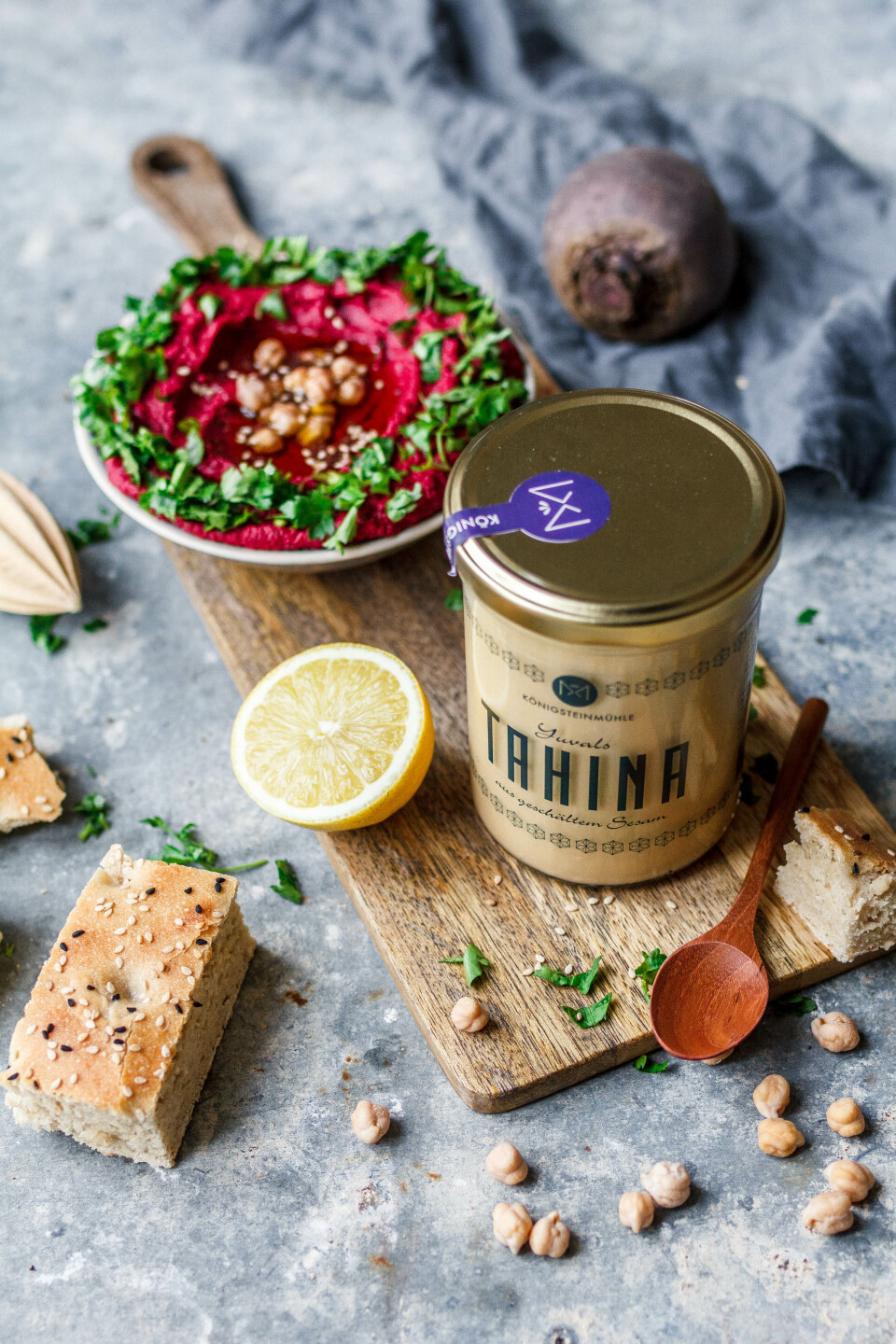 Hummus mit gerösteter Roter Bete