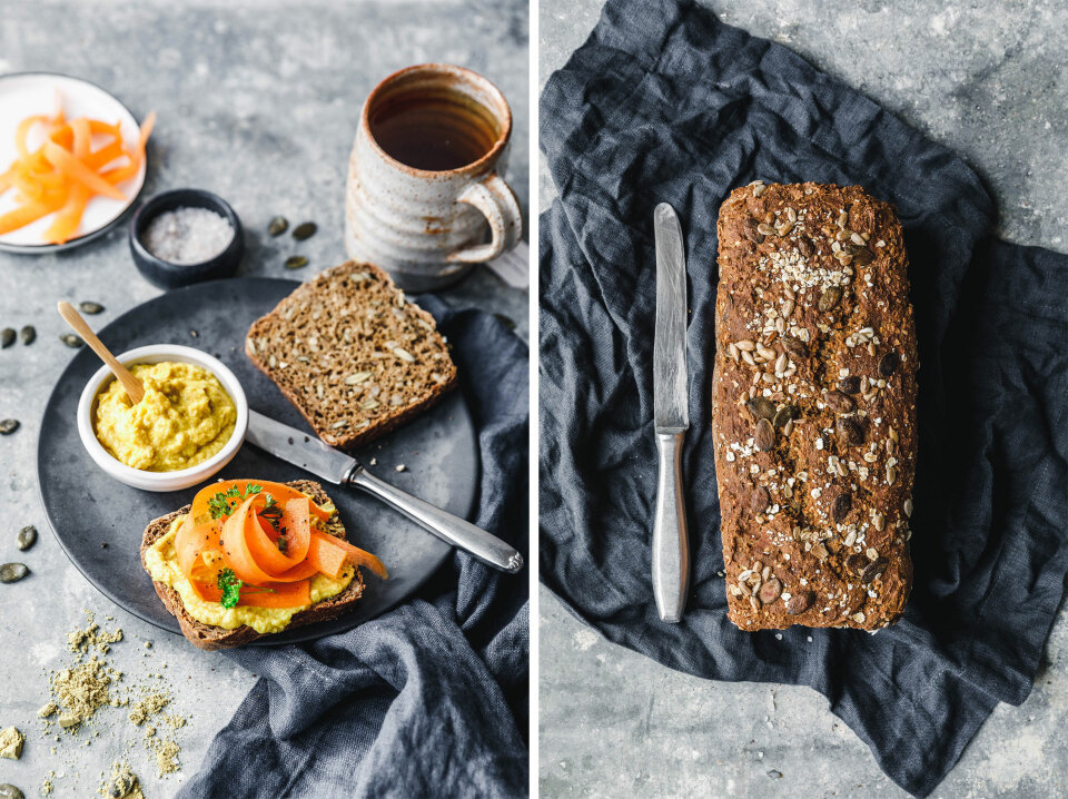 Schnelles veganes Vollkornbrot mit Saaten