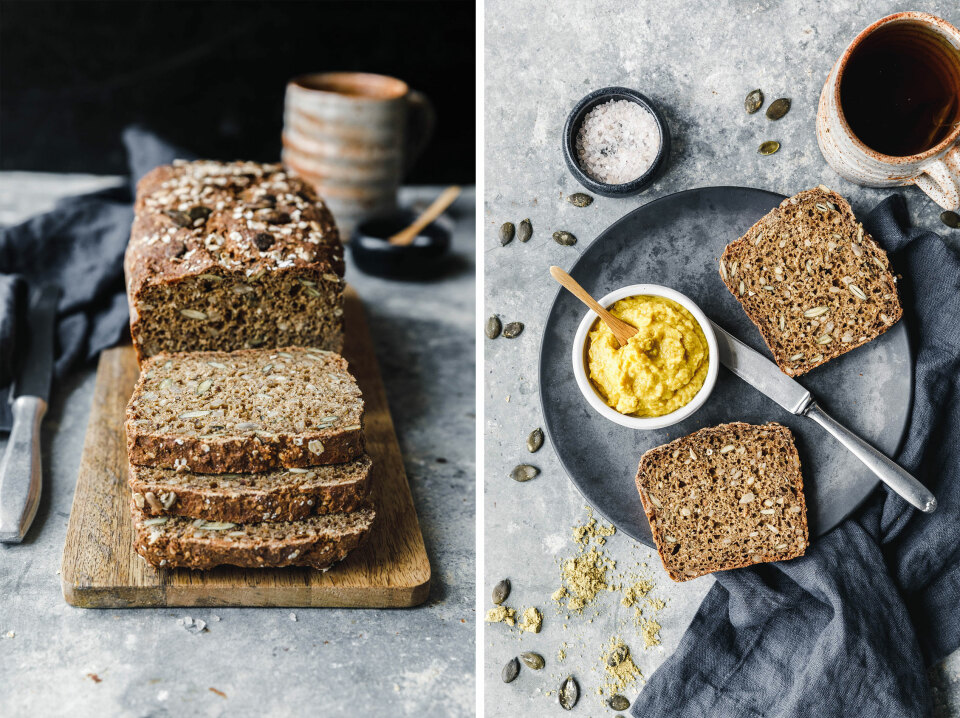 Schnelles veganes Vollkornbrot mit Saaten