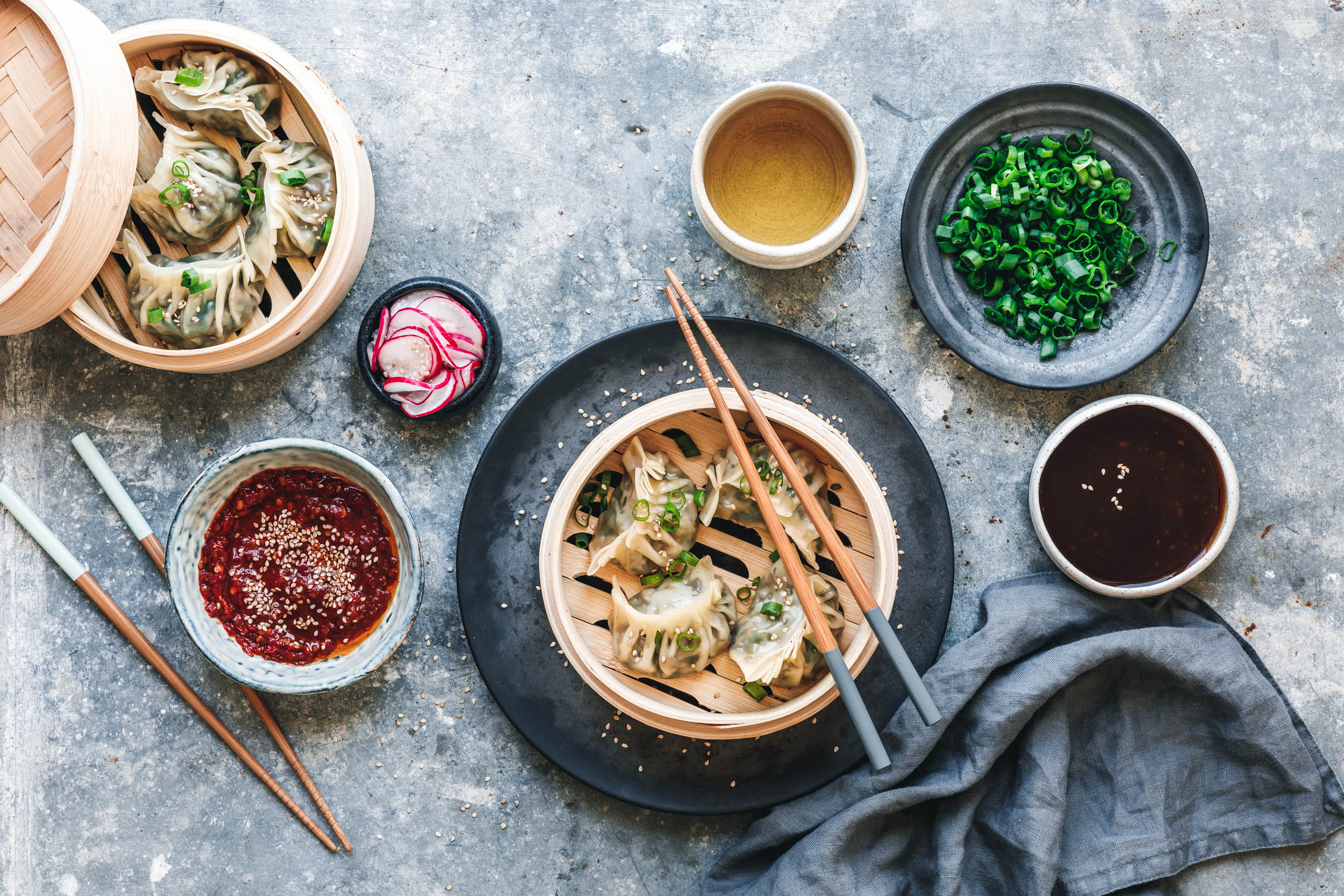 Gedämpfte vegane Dumplings