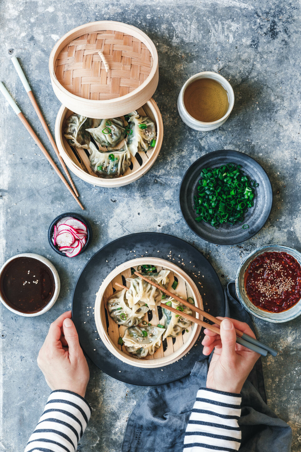 Gedämpfte vegane Dumplings