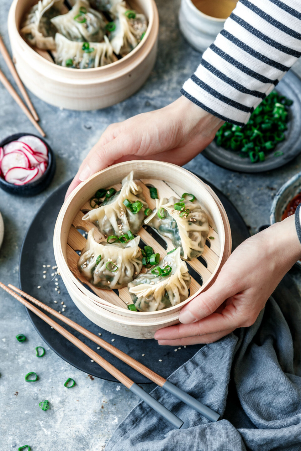 Gedämpfte vegane Dumplings