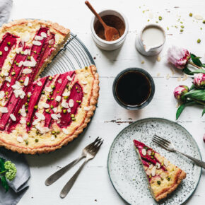 Veganer Rhabarber-Käsekuchen