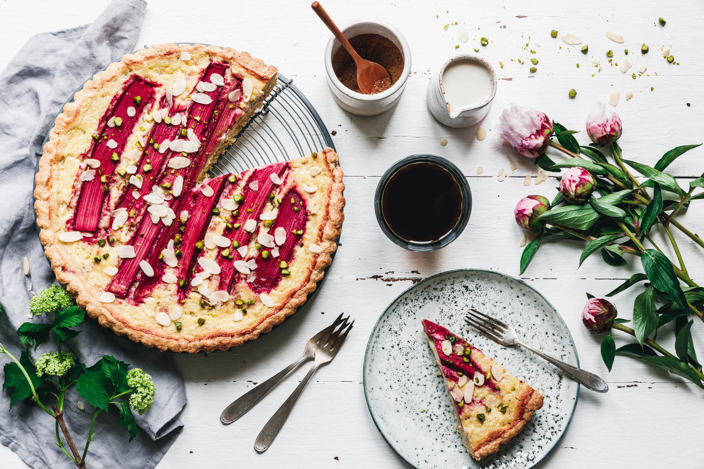 Veganer Rhabarber-Käsekuchen