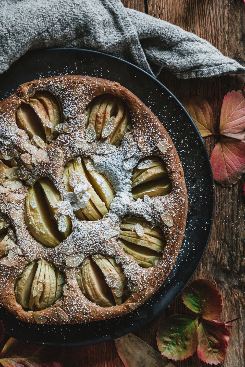 Veganer versunkener Apfelkuchen mit Baileys Almande