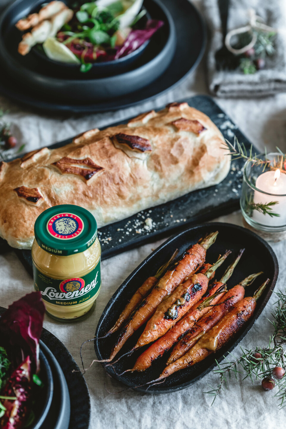 Geröstete Möhren mit Miso-Senf-Glasur