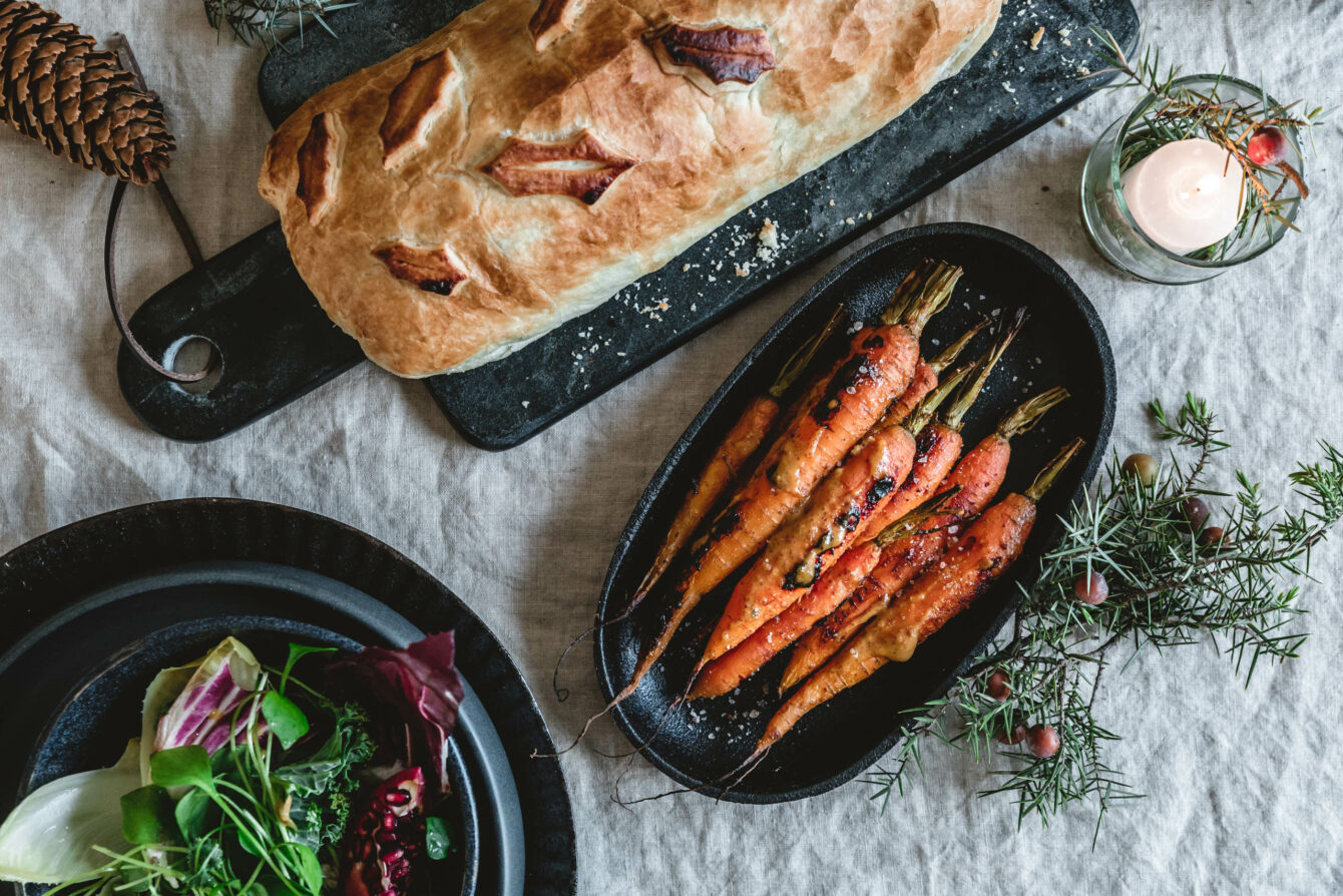Geröstete Möhren mit Miso-Senf-Glasur