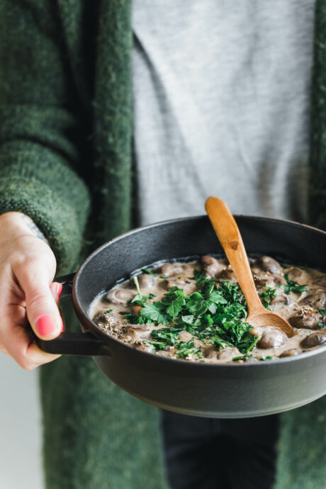 Cremige, vegane Rahmchampignons