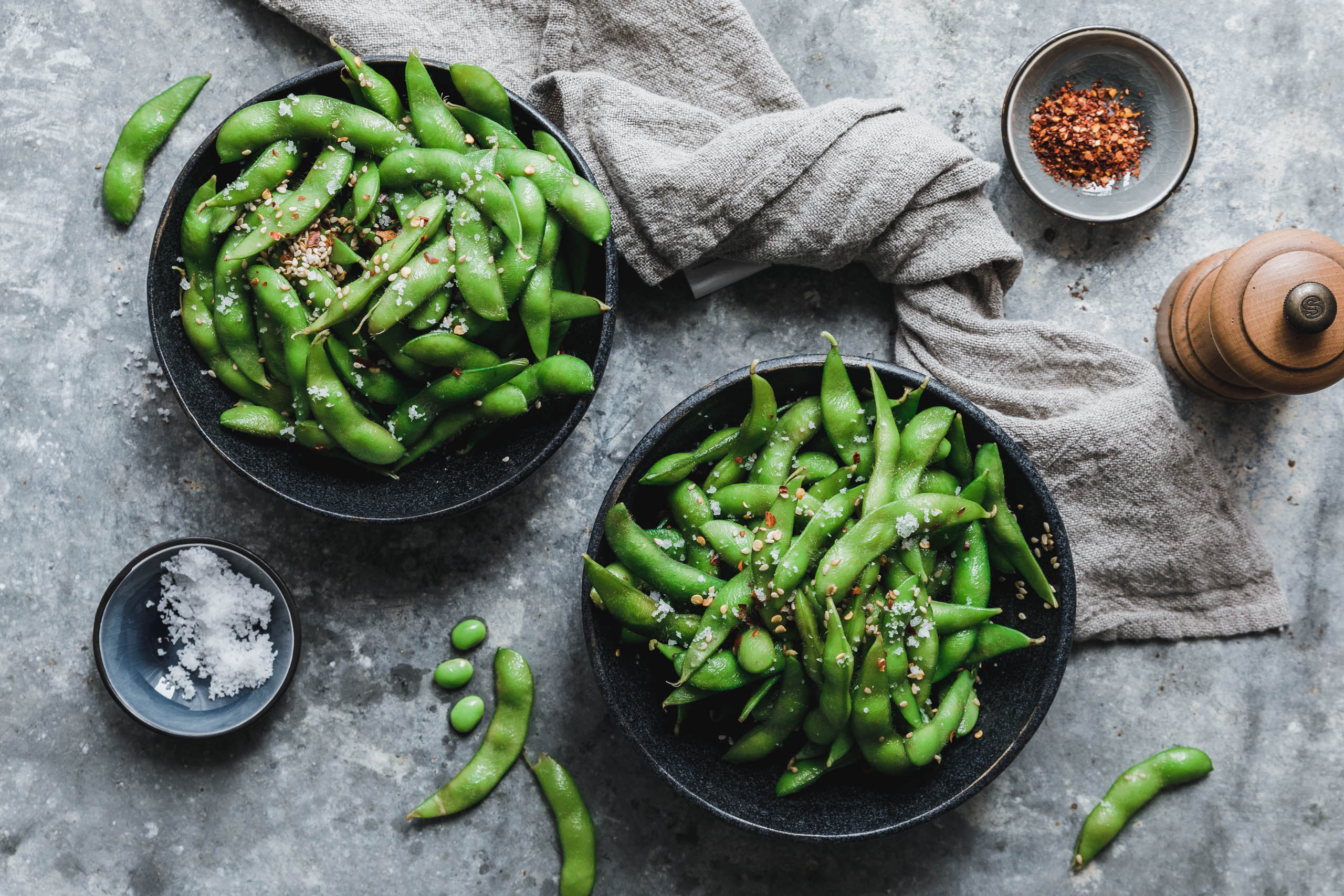 Edamame mit Sesam & Chili