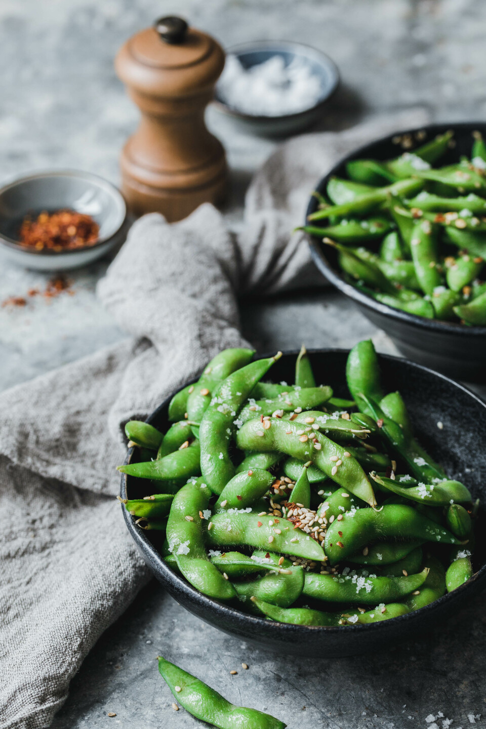 Edamame mit Sesam & Chili