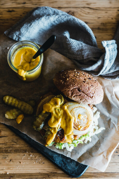Veganer Seitan-Burger