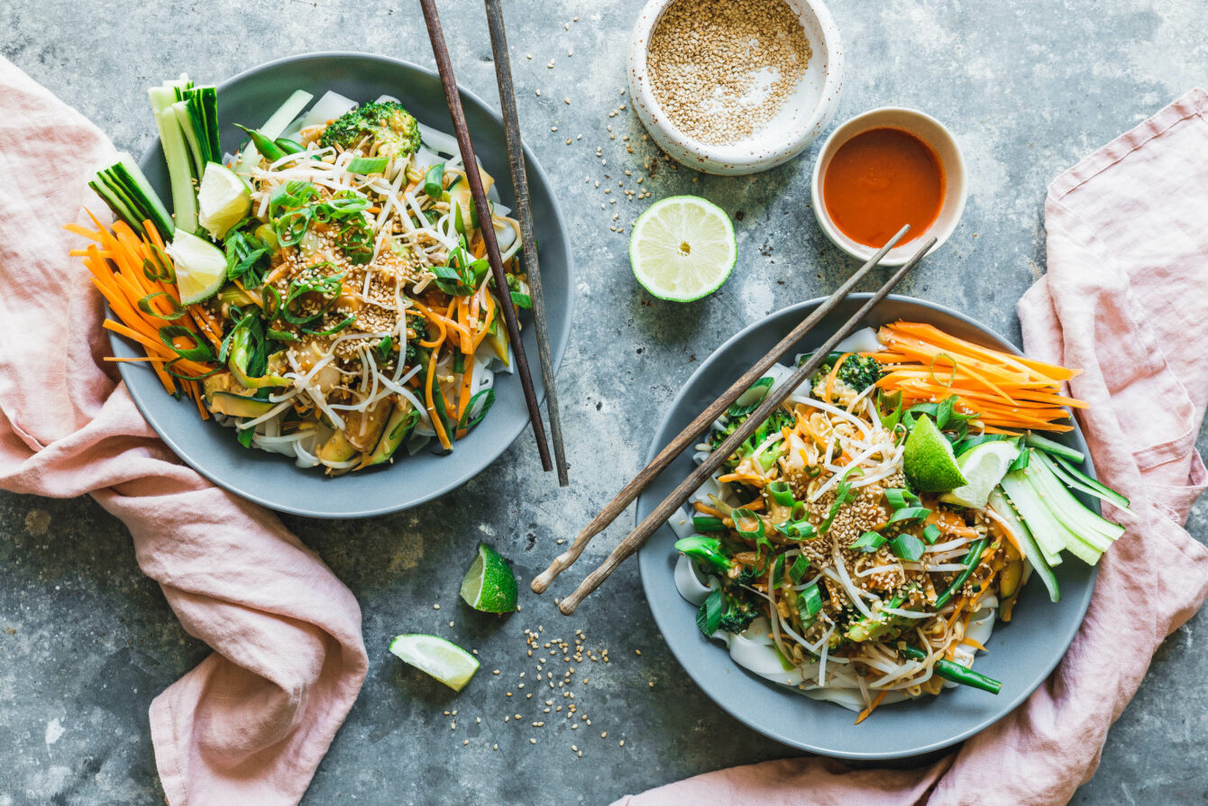 Thai-Reisnudeln mit Erdnusssauce