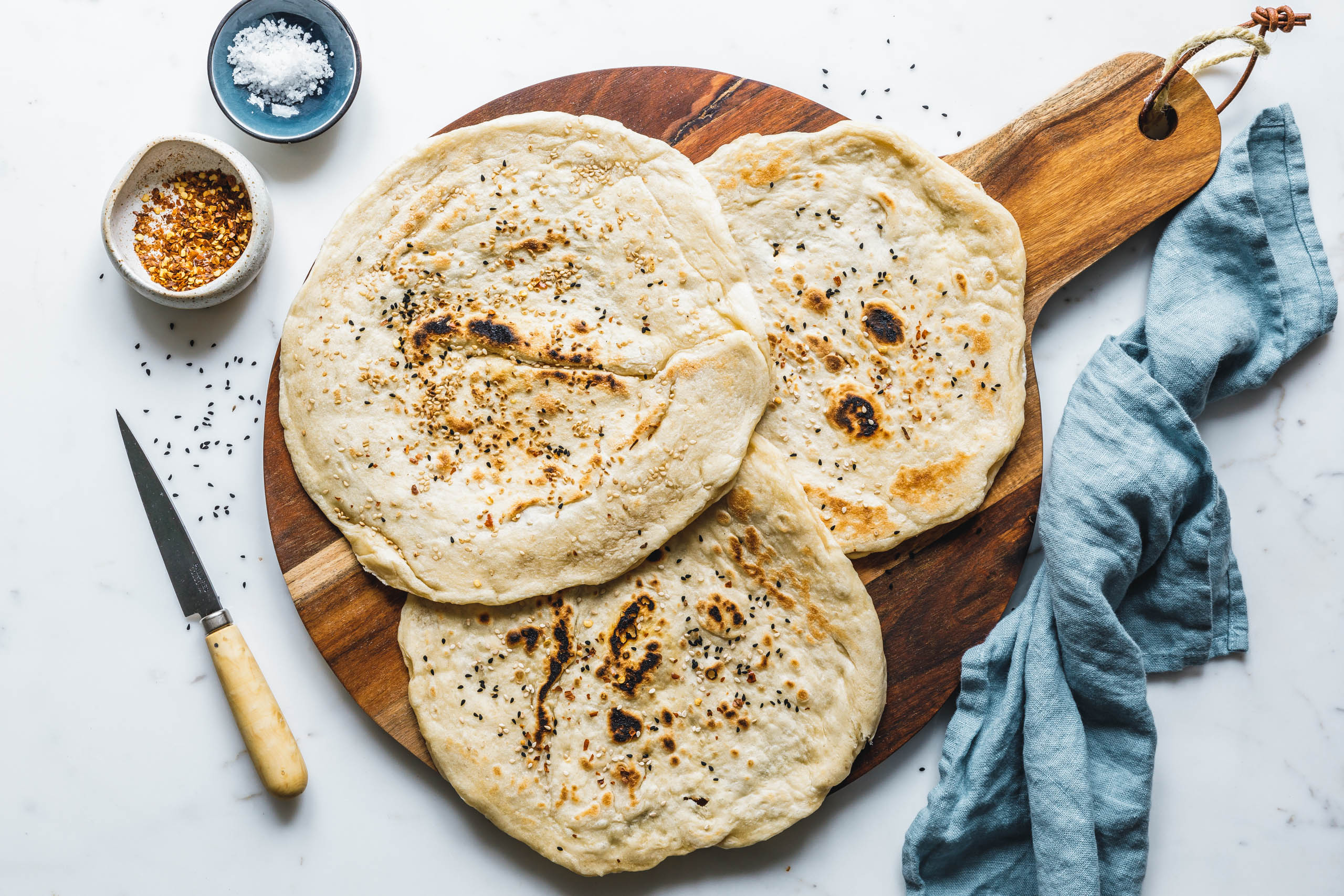Einfaches veganes Fladenbrot aus der Pfanne