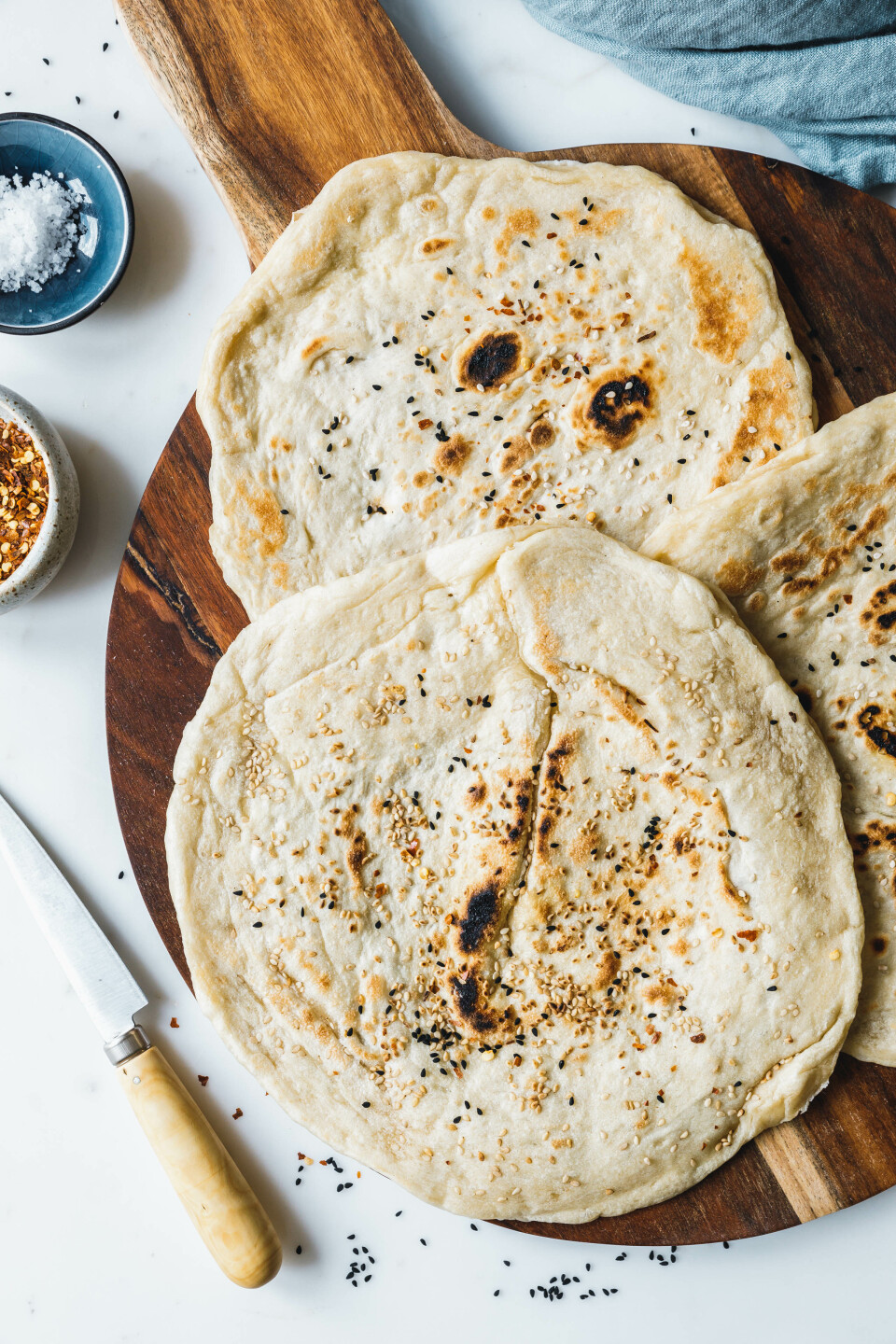 Einfaches veganes Fladenbrot aus der Pfanne