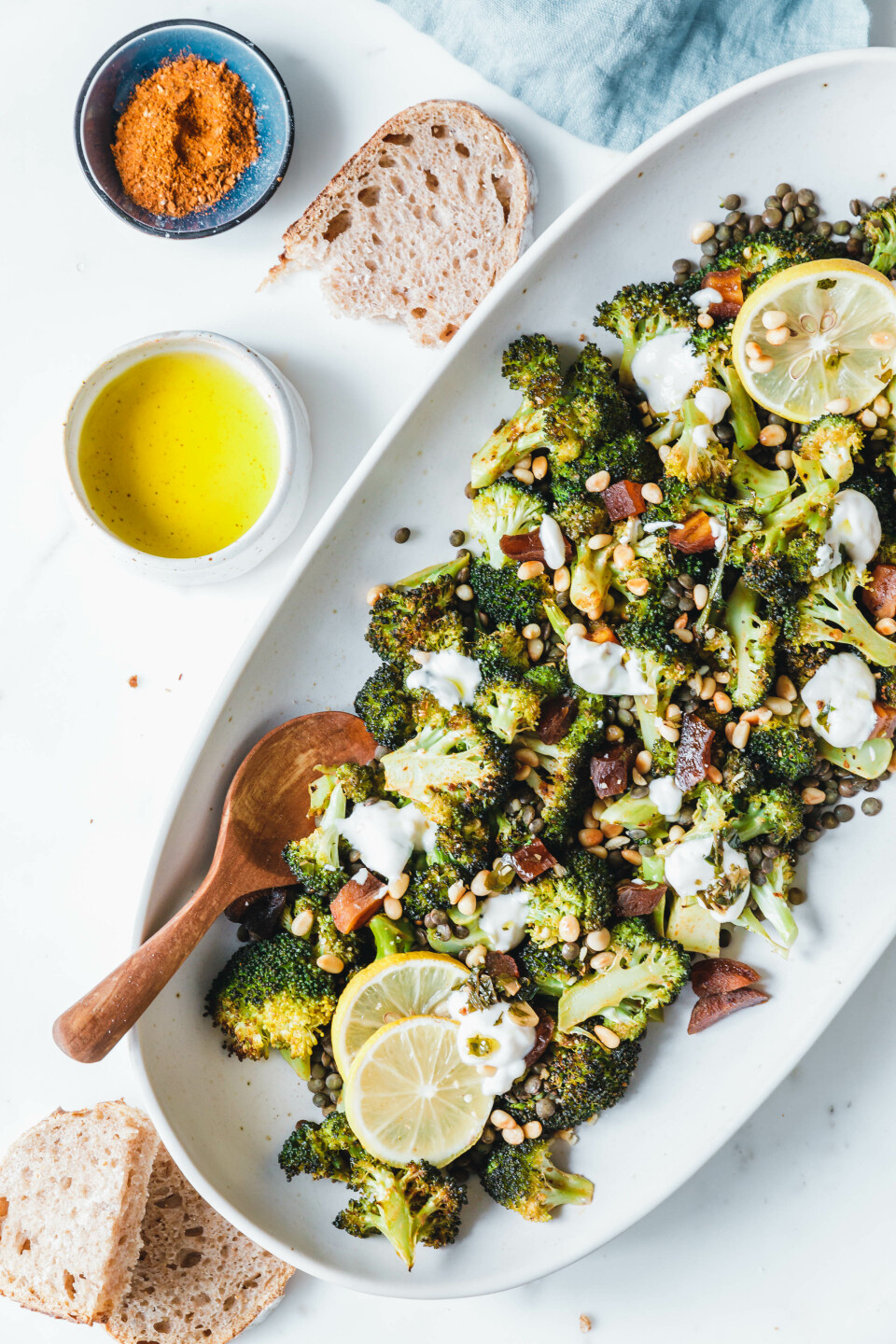 Gerösteter Brokkoli mit grünen Linsen & Ras el Hanout