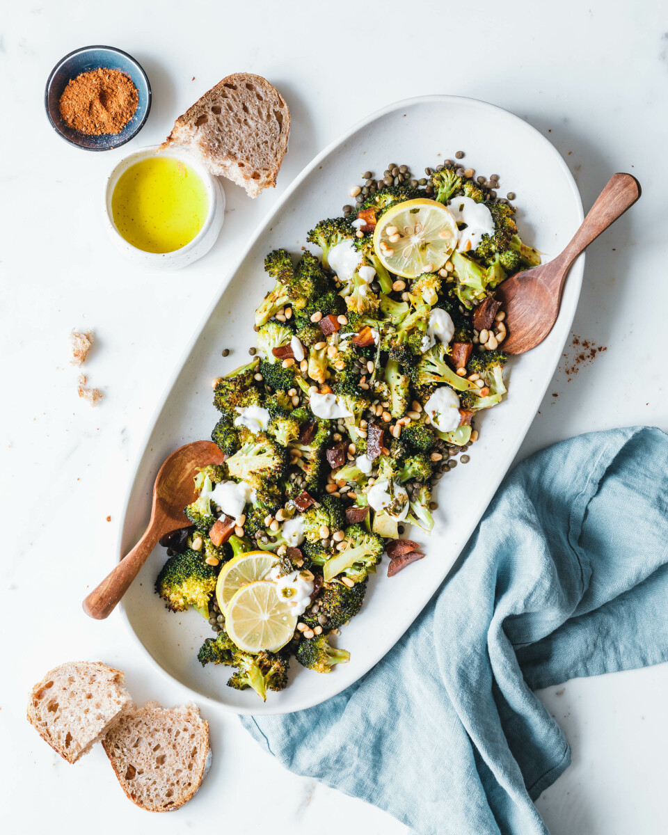 Gerösteter Brokkoli mit grünen Linsen & Ras el Hanout