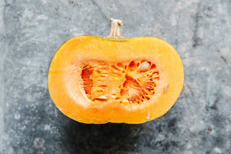 Muskat-Kürbis Hälfte