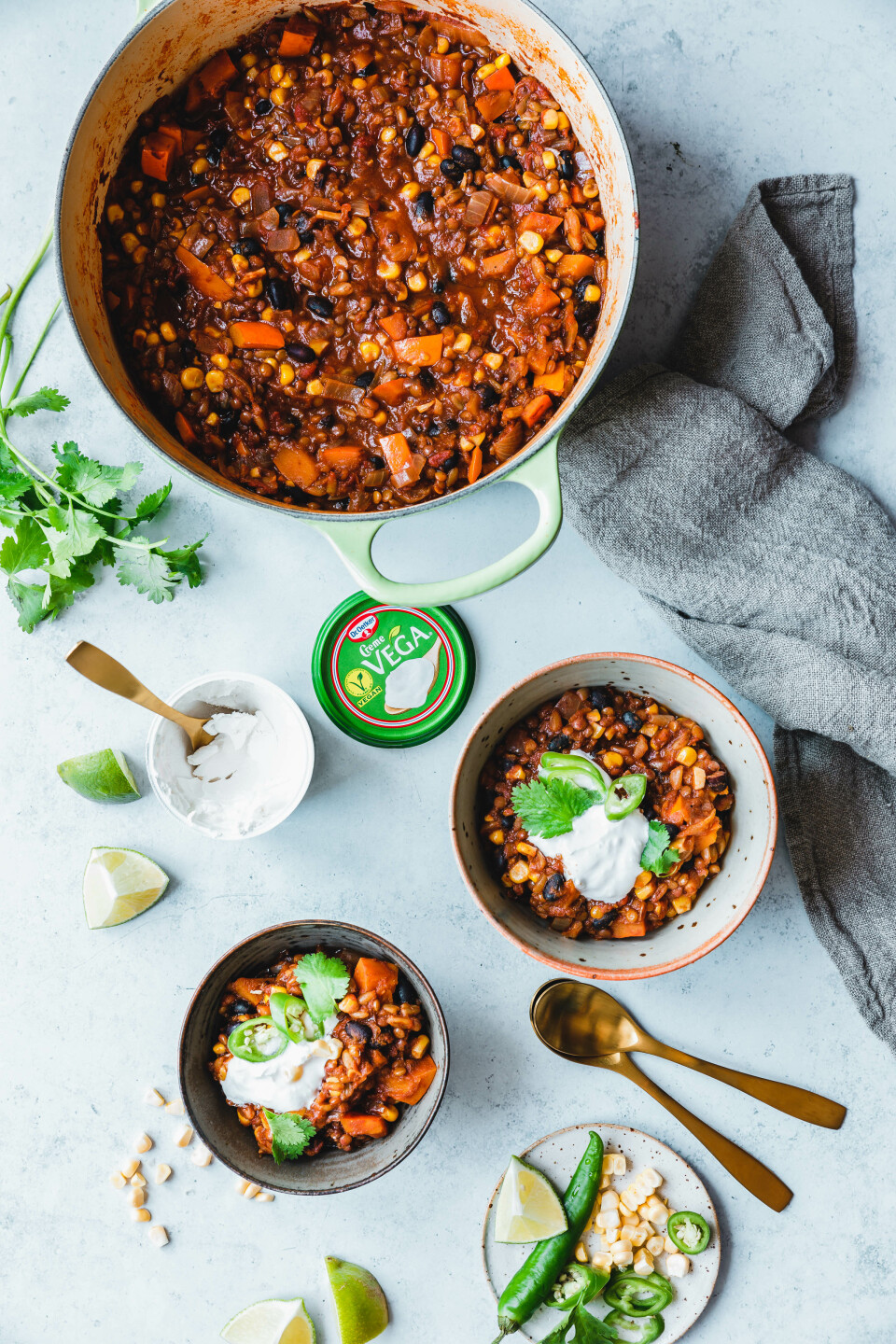 Kürbis-Chili mit braunen Linsen & Pumpkin Spice