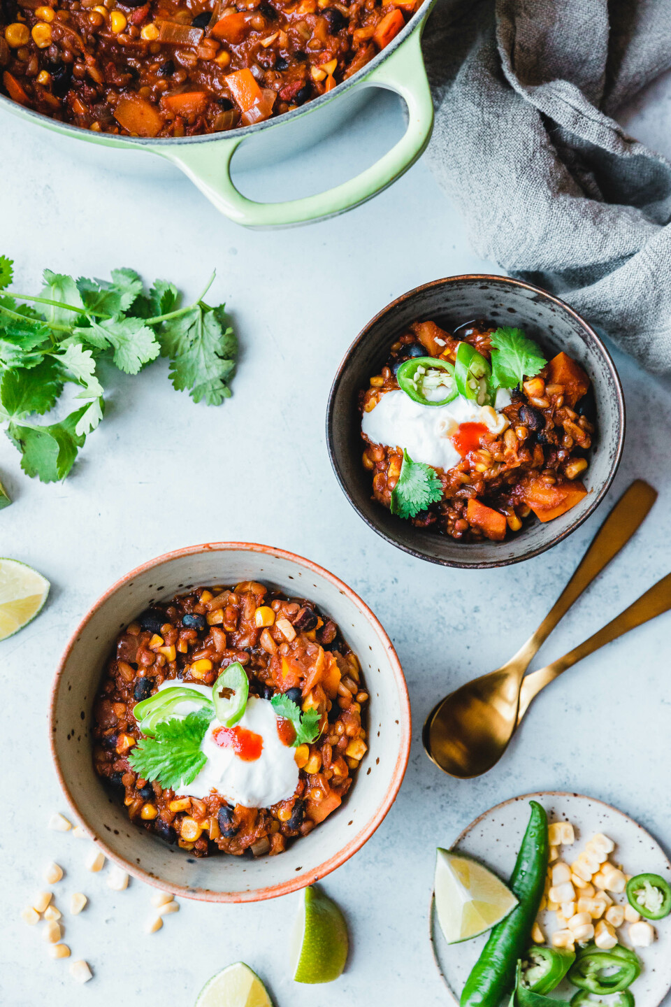 Kürbis-Chili mit braunen Linsen & Pumpkin Spice