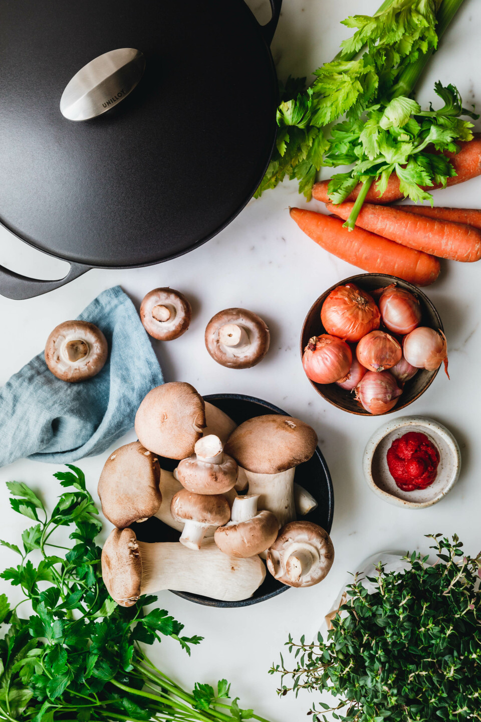 Pilzgulasch à la bourguignonne