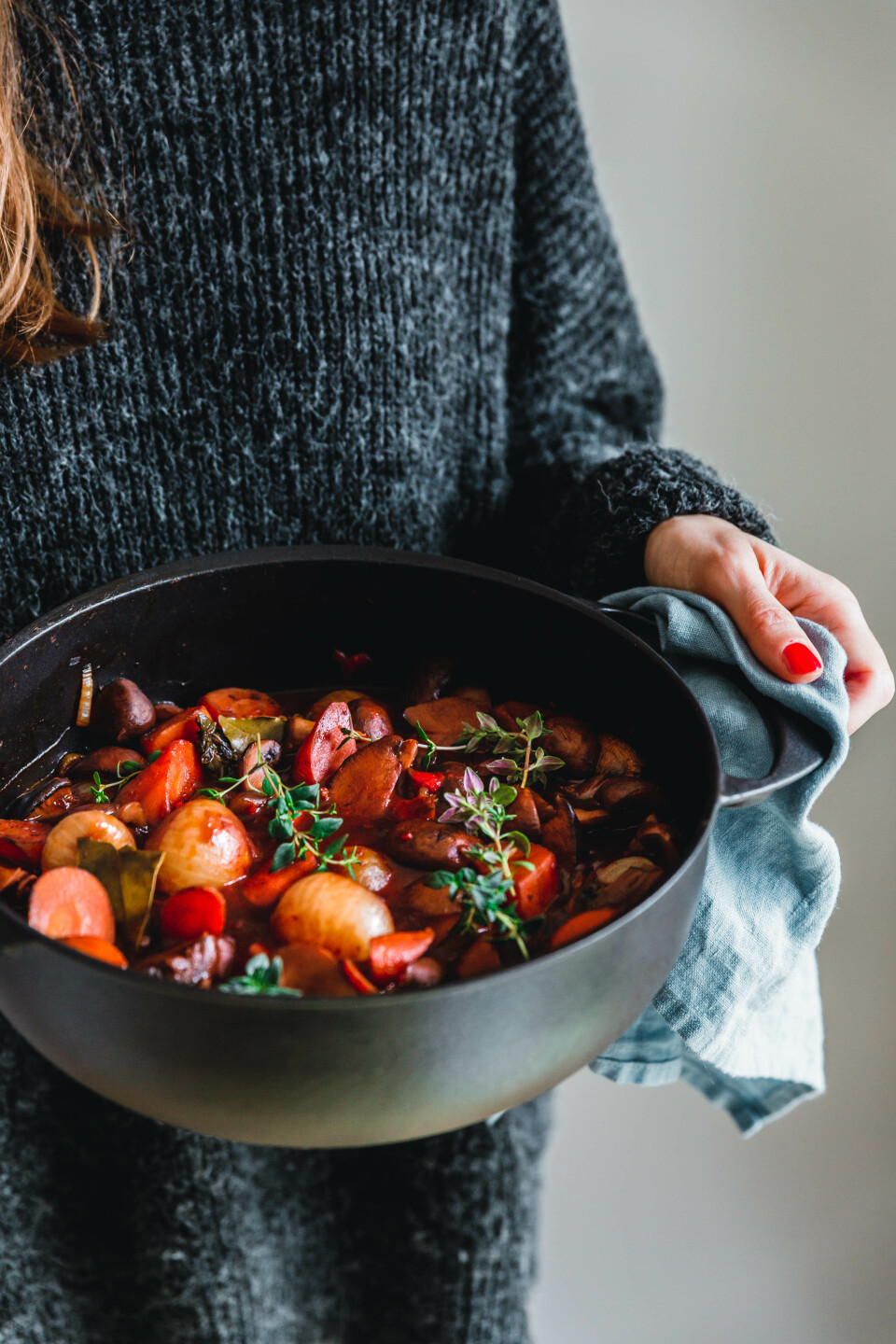 Pilzgulasch à la bourguignonne