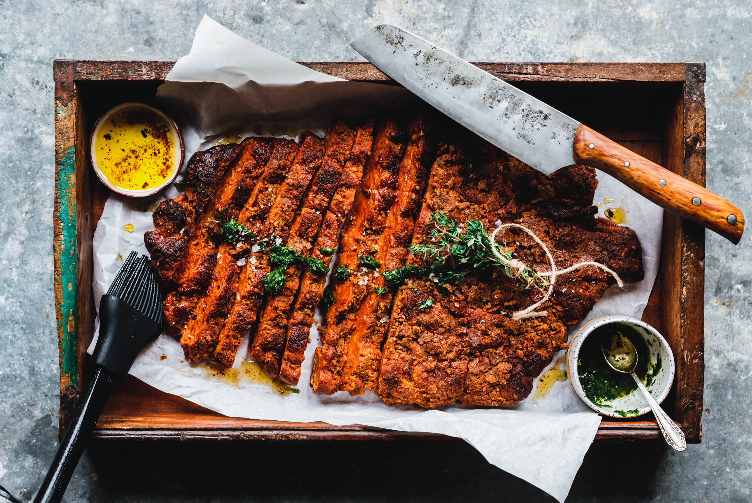 Vegane Spare Ribs mit Senf Dry Rub