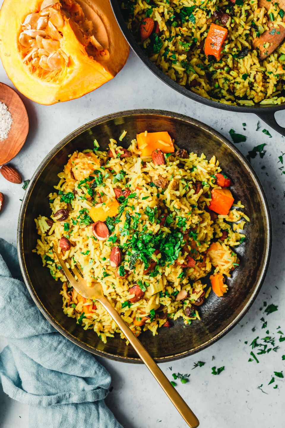 One-Pot-Reispfanne mit Kürbis